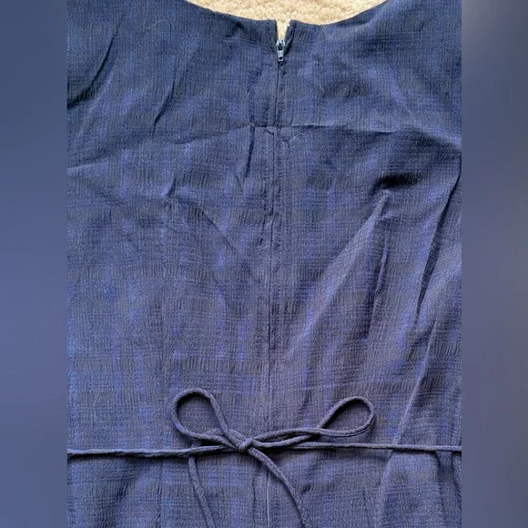 Vintage Navy and Black Plaid Button-Down Dress - Picture 5 of 8